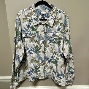 Dash Sz 1X NWT Tropical Print Jacket - Green and Blue